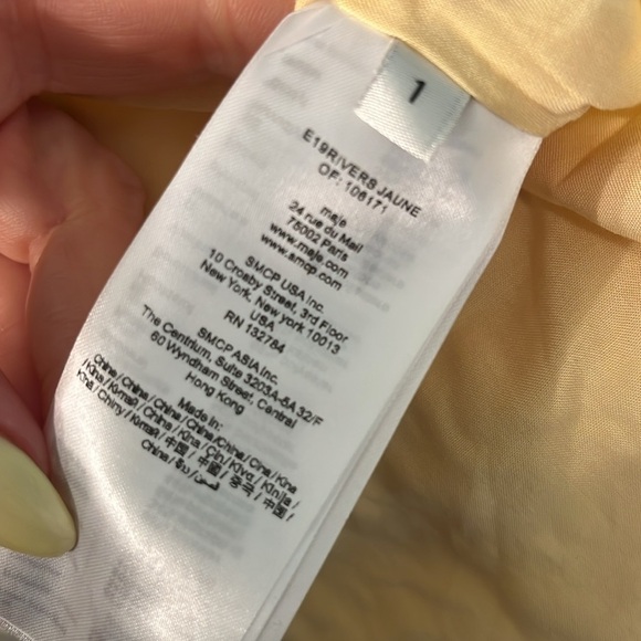 Maje Rivers Dress Embroidered Cutout Poplin Pleated Size 1 US Small Short Sleeve - Picture 10 of 14